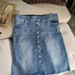 Jean skirt NWOT never worn, distressed